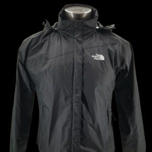 North Face Rain Jacket Womens  Black Hooded Outdoor  Hiking  Jacket Size XL